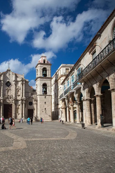 Havanna Kuba Januari 2017 Cathedral Square Fem Viktigaste Torgen Gamla — Stockfoto