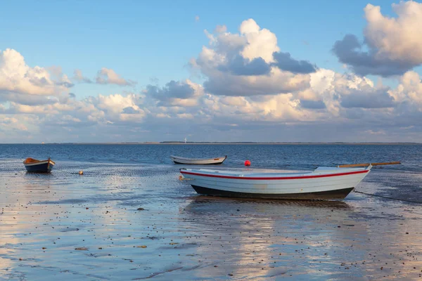 Bateaux Pêche Sur Plage Vide Hjerting Jutland Danemark Hjerting Est — Photo