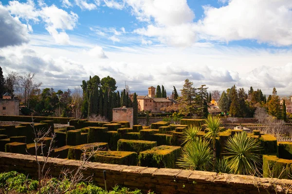 Het Alhambra Een Paleis Fort Complex Gelegen Granada Andalusië Spanje — Stockfoto
