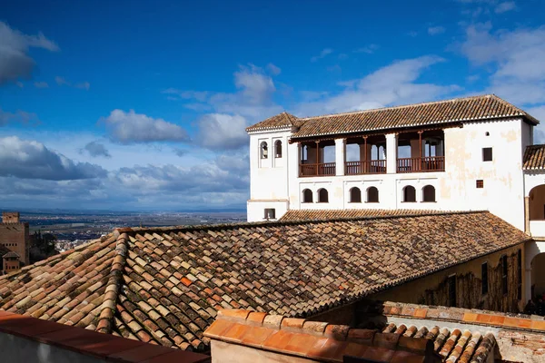 Alhambra Complejo Palaciego Fortaleza Situado Granada Andalucía España Fue Construida — Foto de Stock