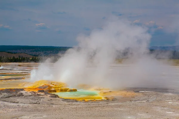 Norris Geyser Basin Yellowstonský Národní Park Wyoming Usa Nejžhavější Geyser — Stock fotografie