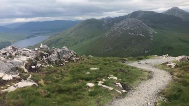 Uitzicht Vanaf Diamon Hill Ireland Wandeling Diamond Bergop Connemara National — Stockvideo