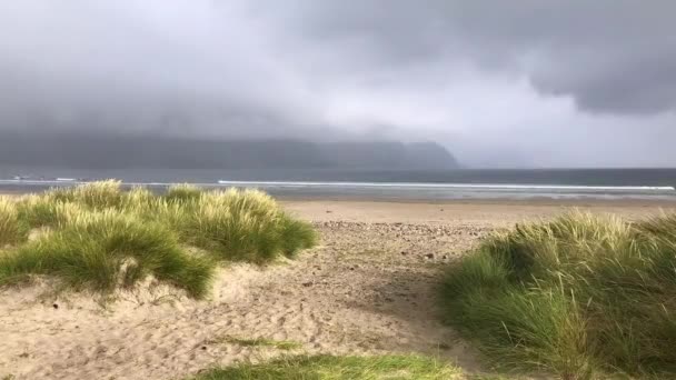 Achill Adası Rlanda Cumhuriyeti Nin Batı Kıyısında Yer Alır Engebeli — Stok video