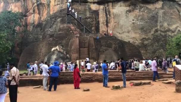 Sígirija Srí Lanka Ledna 2019 Zřícenina Vrcholu Skalového Paláce Sigiriya — Stock video