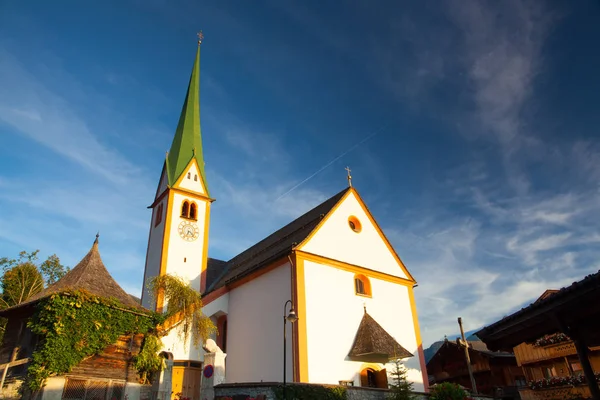 Oswald Kościół Parafialny Alpbach Austria Kościół Raz Pierwszy Został Wymieniony — Zdjęcie stockowe