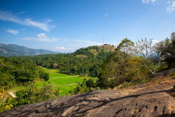 Vista Dal Tempio Buddista Lankatilaka Villaggio Hiyarapitiya Dalla Zona Udu — Foto Stock