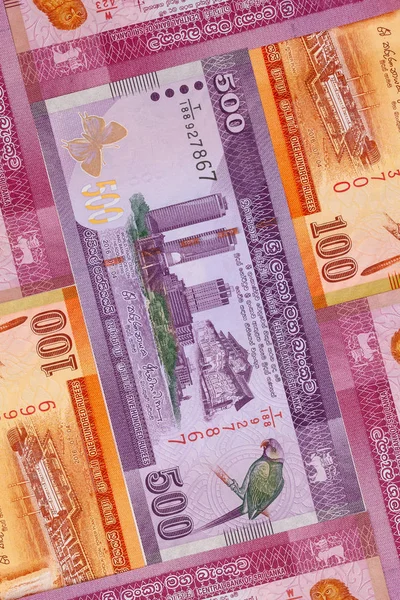 Symetryczny Skład Banknotów Sri Lanki Rupia Waluta Narodowa Sri Lanki — Zdjęcie stockowe