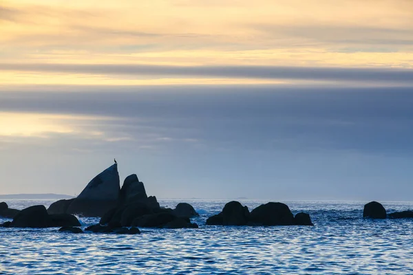 Puesta de sol en la playa de Con Negro, de Pontevedra, Galicia, España . —  Fotos de Stock