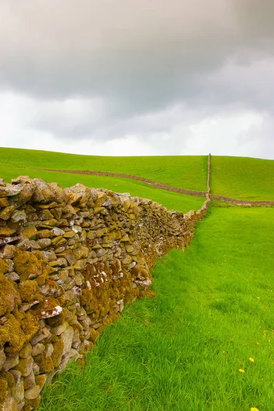 Typická krajina v národním parku Yorkshire Dales, velký br — Stock fotografie