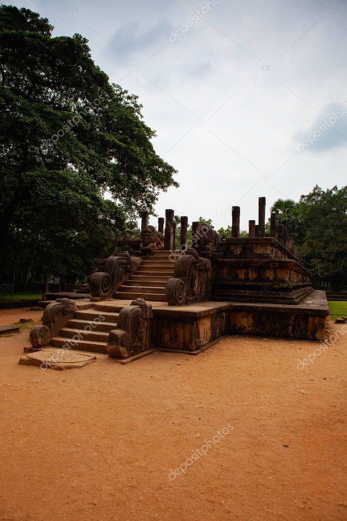 The ruins of an ancient temple, Sri Lanka