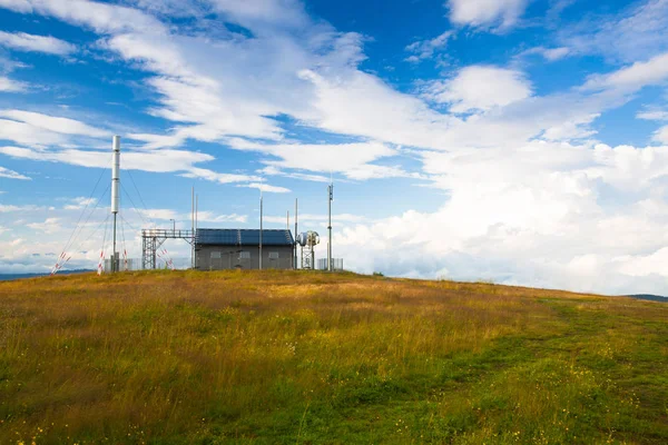 Communications station and amazing morning in Gerlitzen Apls in — Stock Photo, Image