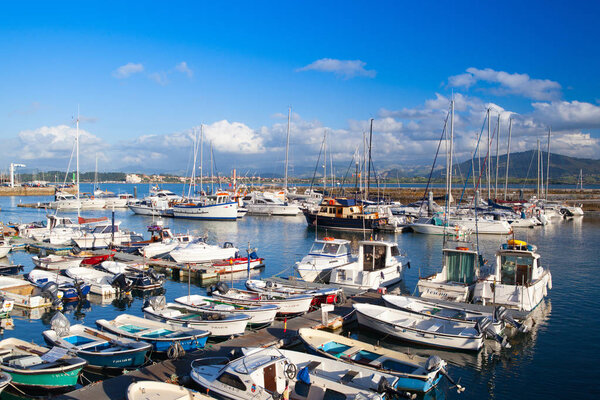 Sunset in Santander port, Spain