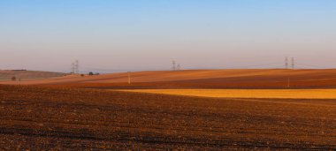 Tarım arsa, Çek Cumhuriyeti ile sonbahar manzara.