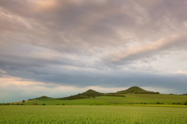 Orta Bohemya Dağlık Bölgesi Manzarası, Çek Cumhuriyeti. 