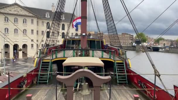 Amsterdam Niederlande Oktober 2019 Das Nationale Meeresmuseum Ist Ein Riesiges — Stockvideo