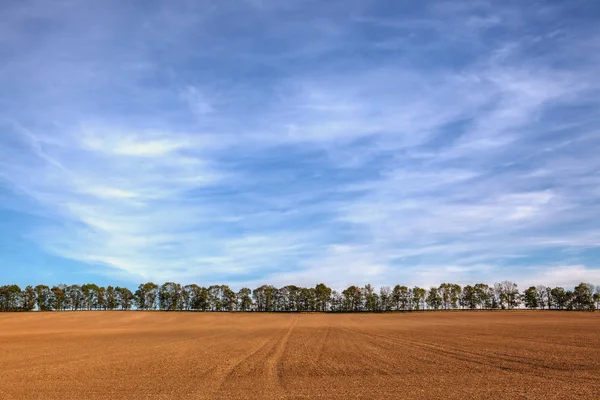 Höstlandskap. Fältet efter skörd i soliga dagar. Tjeckiska re — Stockfoto