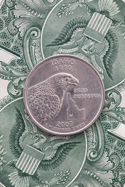 Quarto Idaho Notas Dólar Composição Simétrica Das Notas Dólar Dos — Fotografia de Stock