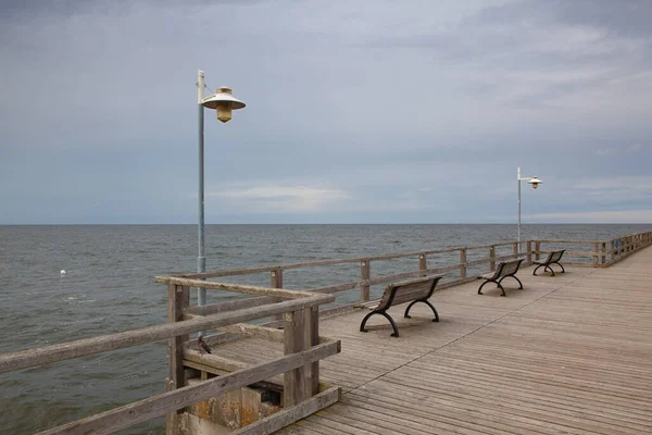 Bansin Pier Molo Nachází Pobřežním Letovisku Bansin Ostrově Usedom Molo — Stock fotografie