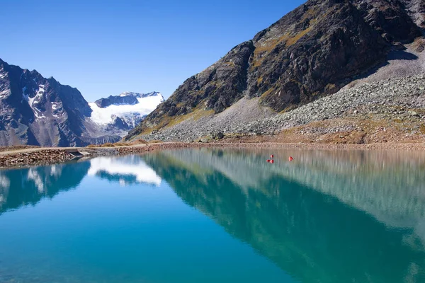 Glaciar Tiefenbach Localizado Perto Slden Nos Alpes Otztais Tirol Áustria — Fotografia de Stock