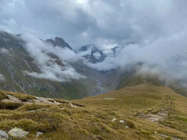 Höga Berg Obergurgl Det Otztal Alperna Österrike Byn Ligger Soldens — Stockfoto