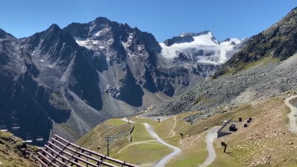 Glaciar Tiefenbach Encuentra Cerca Slden Los Alpes Tztales Del Tirol — Vídeo de stock