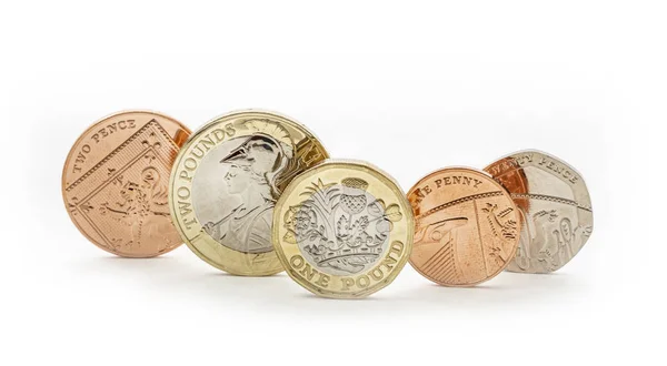 Peníze Britské Mince Včetně Penny Libra — Stock fotografie