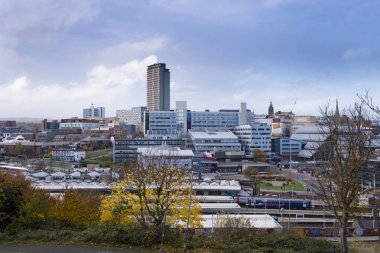 Sheffield şehir merkezi manzarası