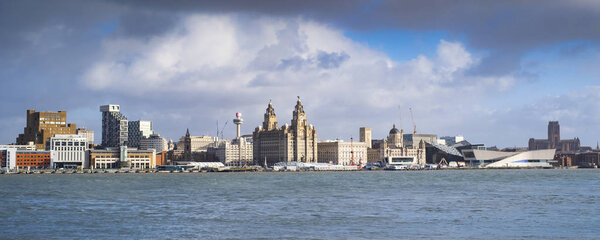 Liverpool waterfront on a cloudy day