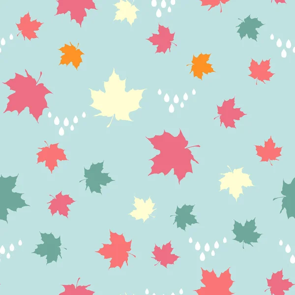 Nahtlose Muster mit bunten Herbstblättern Herbst Hintergrund — Stockvektor