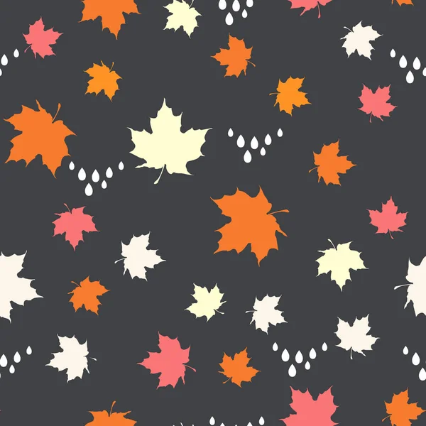 Seamless pattern with colorful autumn leaves — Stock Vector