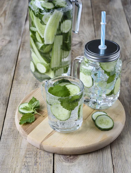 Rustic style. Cucumber water
