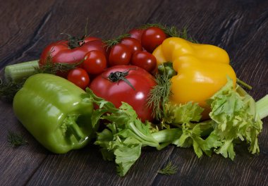 Çeşitli çiğ sebze rustick stil yakın çekim