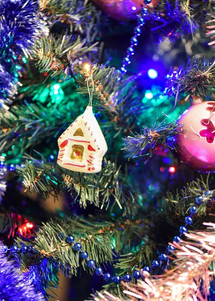 クリスマス ツリー グッズ シュガー ハウス 昔からクリスマスのおもちゃの概念 クローズ アップ — ストック写真