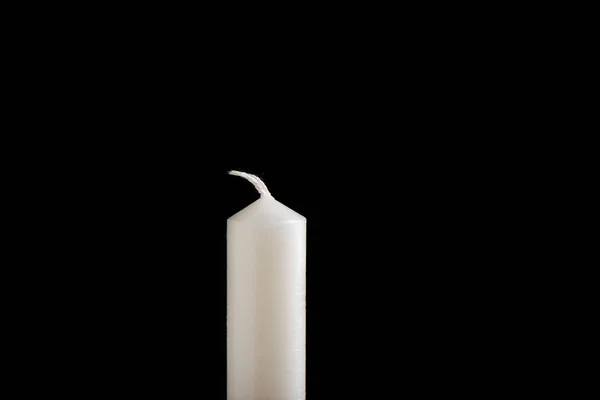 White unlit candle isolated on white background — Stock Photo, Image