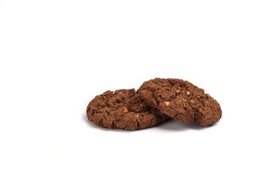 Beyaz b izole çikolata ve fındık ile Çerezler granola