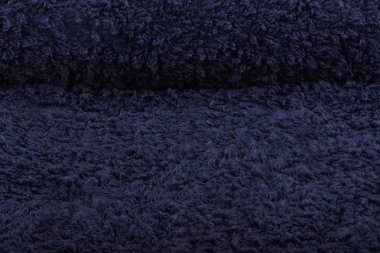 Koyu mavi havlu. Bez havlu dokusu.