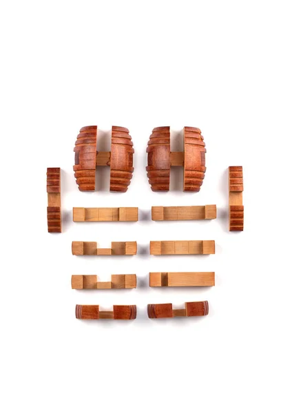 Twelve details on a barrel puzzle against a white background. — Stock Photo, Image