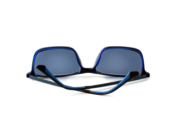 Óculos Sol Azuis Isolados Sobre Fundo Branco Óculos Sol Masculinos — Fotografia de Stock