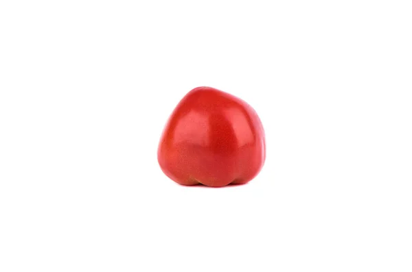 Mogen Röd Tomat Isolerad Vit Bakgrund Närbild Kopiera Utrymme — Stockfoto