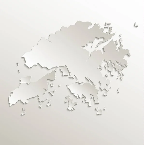 Hong Kong Mapa Tarjeta Papel Raster Natural Blanco — Foto de Stock