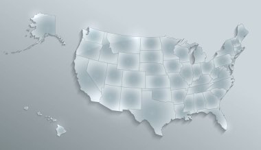 Almanya harita ayrı bölge bireysel boş cam kartı 3d tarama