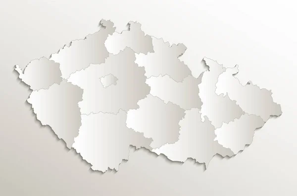 Tjeckien Karta Separat Område Enskilda Tomt Kort Papper Naturliga Raster — Stockfoto