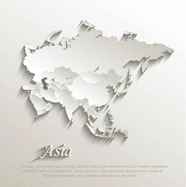 Asia Carta Cartografica Politica Vettore Naturale Singoli Stati Vettore Separato — Vettoriale Stock