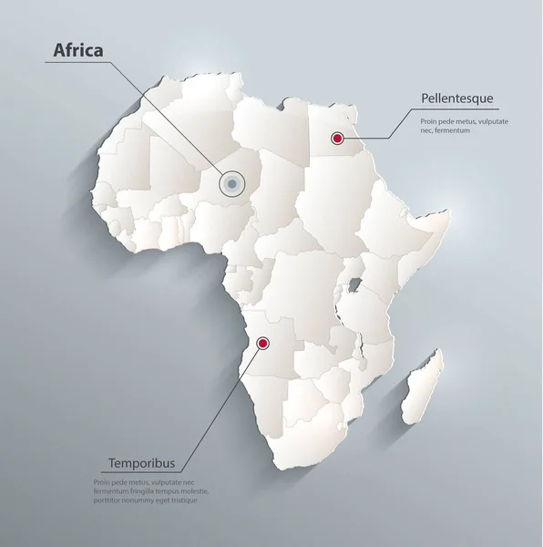 África Mapa Político Vector Estados Individuales Vector Separado — Archivo Imágenes Vectoriales