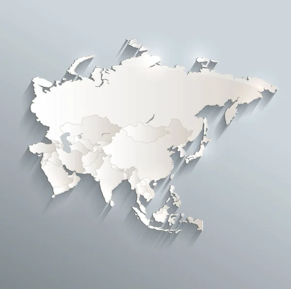 Asia Mappa Politica Vettore Singoli Stati Raster Separato — Foto Stock