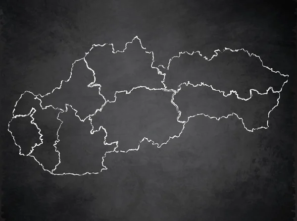 Republika Slovensko Mapa Samostatná Oblast Jednotlivé Názvy Tabule Tabuli Rastrové — Stock fotografie