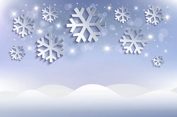 Fiocchi Neve Sfondo Natale Cumulo Neve Raster Blu — Foto Stock