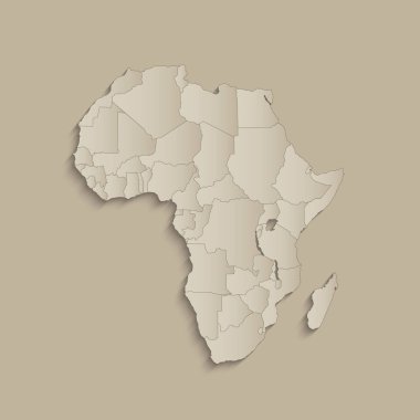 Afrika harita ile tek tek devletlerin infographics simgeler raster ile ayrılmış,