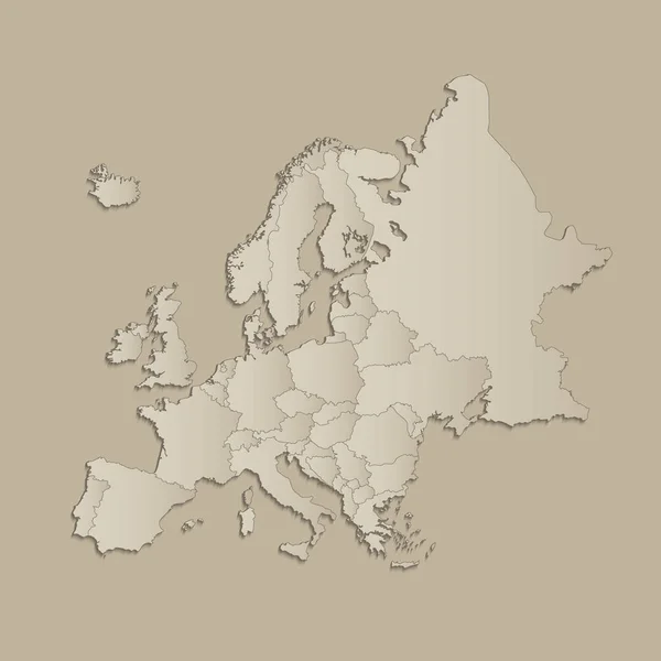 Mapa Europy Poszczególnymi Państwami Oddzielone Infografiki Ikony Rastrowych — Zdjęcie stockowe