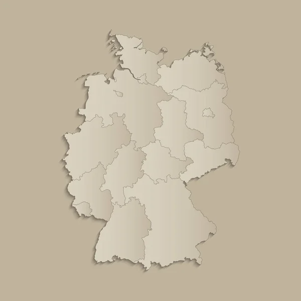 Tyskland Karta Med Enskilda Stater Åtskilda Infografik Med Ikoner Raster — Stockfoto